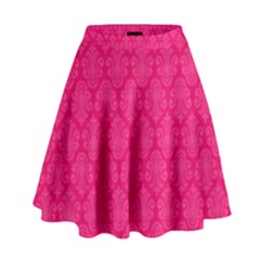 Pink Pattern, Abstract, Background, Bright, Desenho High Waist Skirt