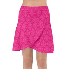 Pink Pattern, Abstract, Background, Bright, Desenho Wrap Front Skirt by nateshop