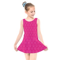 Pink Pattern, Abstract, Background, Bright, Desenho Kids  Skater Dress Swimsuit by nateshop