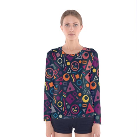 Random, Abstract, Forma, Cube, Triangle, Creative Women s Long Sleeve T-shirt by nateshop