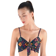 Random, Abstract, Forma, Cube, Triangle, Creative Woven Tie Front Bralet