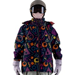 Random, Abstract, Forma, Cube, Triangle, Creative Women s Zip Ski And Snowboard Waterproof Breathable Jacket by nateshop