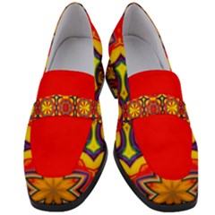  Women s Chunky Heel Loafers Orange Design by VIBRANT