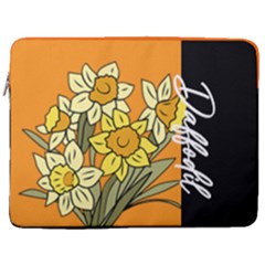 Personalized Birth Month Flower - 17  Vertical Laptop Sleeve Case With Pocket