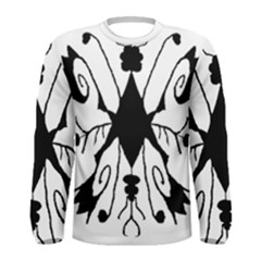 Black Silhouette Artistic Hand Draw Symbol Wb Men s Long Sleeve T-shirt