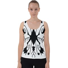 Black Silhouette Artistic Hand Draw Symbol Wb Velvet Tank Top by dflcprintsclothing