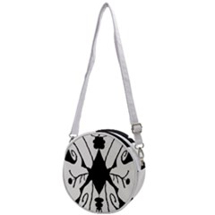 Black Silhouette Artistic Hand Draw Symbol Wb Crossbody Circle Bag by dflcprintsclothing