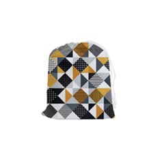 Pattern Tile Squares Triangles Seamless Geometry Drawstring Pouch (small) by Maspions