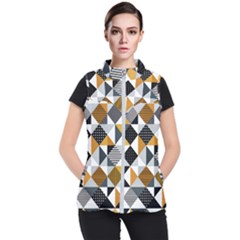 Pattern Tile Squares Triangles Seamless Geometry Women s Puffer Vest by Maspions