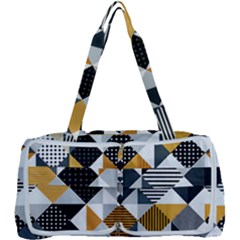 Pattern Tile Squares Triangles Seamless Geometry Multi Function Bag by Maspions