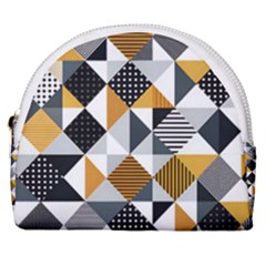 Pattern Tile Squares Triangles Seamless Geometry Horseshoe Style Canvas Pouch