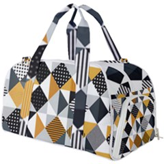 Pattern Tile Squares Triangles Seamless Geometry Burner Gym Duffel Bag by Maspions