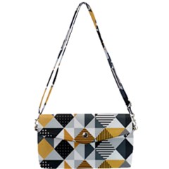 Pattern Tile Squares Triangles Seamless Geometry Removable Strap Clutch Bag