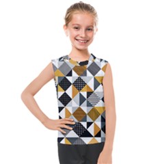 Pattern Tile Squares Triangles Seamless Geometry Kids  Mesh Tank Top by Maspions