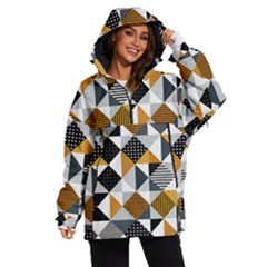 Pattern Tile Squares Triangles Seamless Geometry Women s Ski And Snowboard Waterproof Breathable Jacket