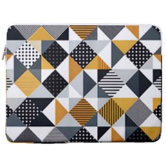 Pattern Tile Squares Triangles Seamless Geometry 17  Vertical Laptop Sleeve Case With Pocket