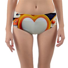 Valentine s Day Design Heart Love Poster Decor Romance Postcard Youth Fun Reversible Mid-waist Bikini Bottoms