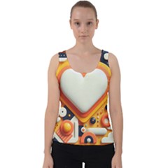 Valentine s Day Design Heart Love Poster Decor Romance Postcard Youth Fun Velvet Tank Top