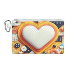 Valentine s Day Design Heart Love Poster Decor Romance Postcard Youth Fun Canvas Cosmetic Bag (medium) by Maspions