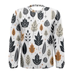 Autumn Leaves Fall Pattern Design Decor Nature Season Beauty Foliage Decoration Background Texture Men s Long Sleeve T-shirt