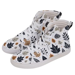 Autumn Leaves Fall Pattern Design Decor Nature Season Beauty Foliage Decoration Background Texture Women s Hi-top Skate Sneakers by Maspions