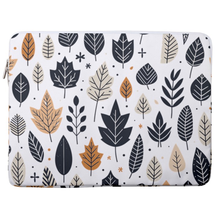Autumn Leaves Fall Pattern Design Decor Nature Season Beauty Foliage Decoration Background Texture 17  Vertical Laptop Sleeve Case With Pocket