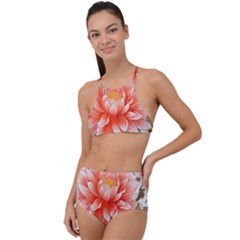 Flowers Plants Sample Design Rose Garden Flower Decoration Love Romance Bouquet Halter Tankini Set