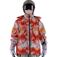 Flowers Plants Sample Design Rose Garden Flower Decoration Love Romance Bouquet Women s Zip Ski And Snowboard Waterproof Breathable Jacket by Maspions