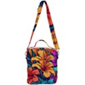 Hibiscus Flowers Colorful Vibrant Tropical Garden Bright Saturated Nature Crossbody Day Bag View3