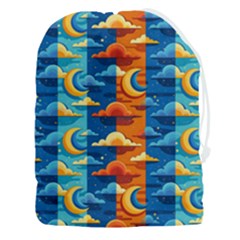 Clouds Stars Sky Moon Day And Night Background Wallpaper Drawstring Pouch (3xl)