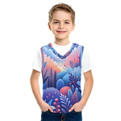 Nature Night Bushes Flowers Leaves Clouds Landscape Berries Story Fantasy Wallpaper Background Sampl Kids  Basketball Tank Top by Maspions