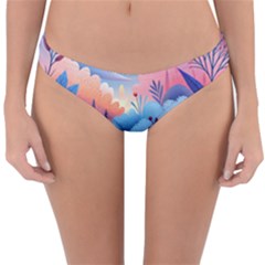 Nature Night Bushes Flowers Leaves Clouds Landscape Berries Story Fantasy Wallpaper Background Sampl Reversible Hipster Bikini Bottoms by Maspions