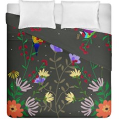 Bird Flower Plant Nature Duvet Cover Double Side (king Size)