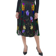 Bird Flower Plant Nature Classic Velour Midi Skirt 