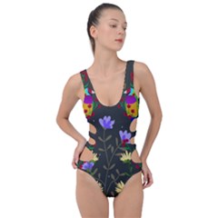 Bird Flower Plant Nature Side Cut Out Swimsuit by Maspions