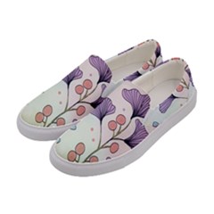 Flower Paint Flora Nature Plant Women s Canvas Slip Ons by Maspions