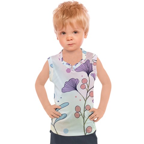 Flower Paint Flora Nature Plant Kids  Sport Tank Top by Maspions