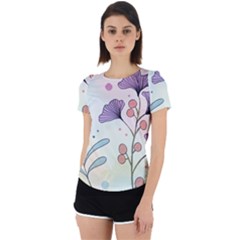 Flower Paint Flora Nature Plant Back Cut Out Sport T-shirt