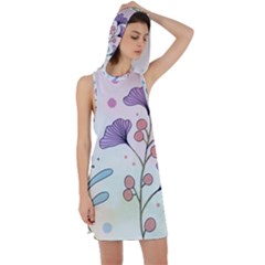 Flower Paint Flora Nature Plant Racer Back Hoodie Dress