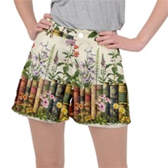 Books Flowers Book Flower Flora Floral Women s Ripstop Shorts