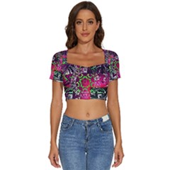 My Name Is Not Donna Short Sleeve Square Neckline Crop Top 