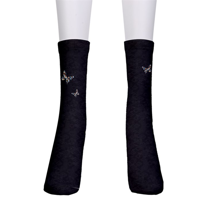 Japanese Butterfly Journey Subtle Crew Socks