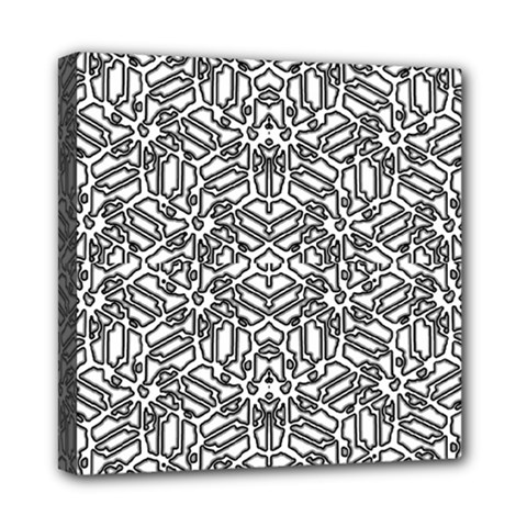 Monochrome Maze Design Print Mini Canvas 8  X 8  (stretched) by dflcprintsclothing