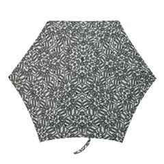 Monochrome Maze Design Print Mini Folding Umbrellas by dflcprintsclothing