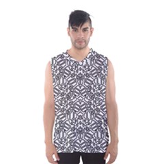 Monochrome Maze Design Print Men s Basketball Tank Top by dflcprintsclothing