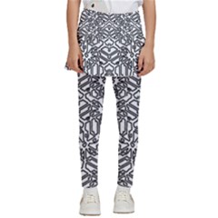 Monochrome Maze Design Print Kids  Skirted Pants by dflcprintsclothing