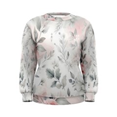 Light Grey And Pink Floral Women s Sweatshirt