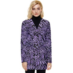 Enigmatic Plum Mosaic Button Up Hooded Coat  by dflcprintsclothing