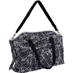 Rebel Life: Typography Black And White Pattern Canvas Crossbody Bag by dflcprintsclothing