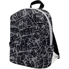 Rebel Life: Typography Black And White Pattern Zip Up Backpack by dflcprintsclothing